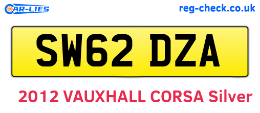 SW62DZA are the vehicle registration plates.