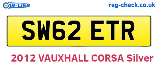 SW62ETR are the vehicle registration plates.