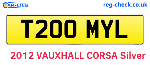 T200MYL are the vehicle registration plates.