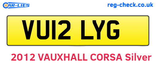 VU12LYG are the vehicle registration plates.