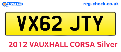 VX62JTY are the vehicle registration plates.
