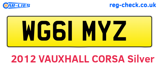 WG61MYZ are the vehicle registration plates.