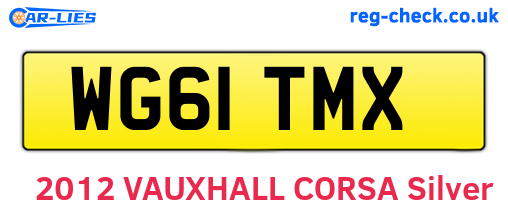 WG61TMX are the vehicle registration plates.