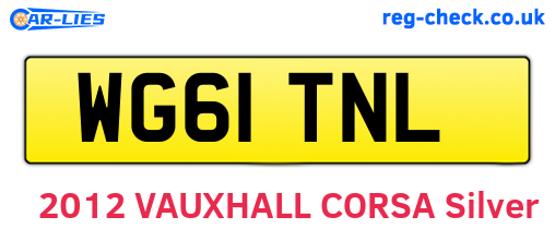WG61TNL are the vehicle registration plates.