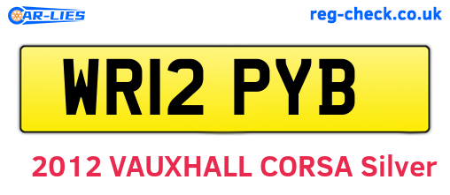 WR12PYB are the vehicle registration plates.
