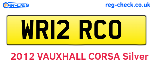 WR12RCO are the vehicle registration plates.