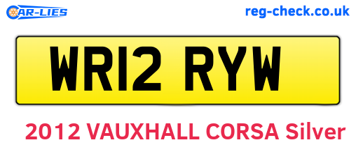 WR12RYW are the vehicle registration plates.