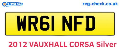 WR61NFD are the vehicle registration plates.