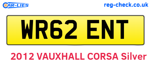 WR62ENT are the vehicle registration plates.