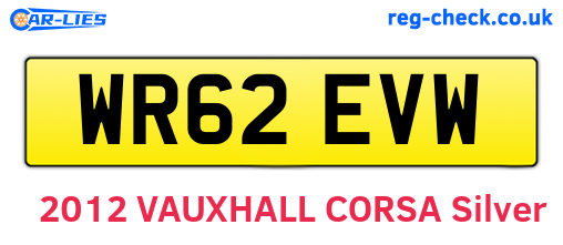 WR62EVW are the vehicle registration plates.