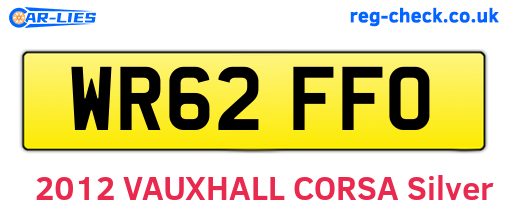 WR62FFO are the vehicle registration plates.