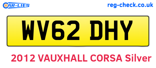 WV62DHY are the vehicle registration plates.