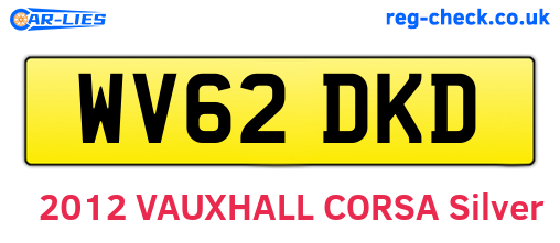 WV62DKD are the vehicle registration plates.