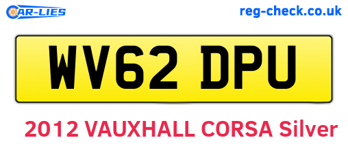 WV62DPU are the vehicle registration plates.