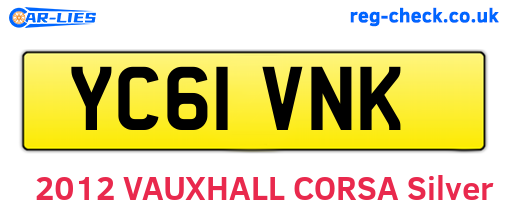 YC61VNK are the vehicle registration plates.