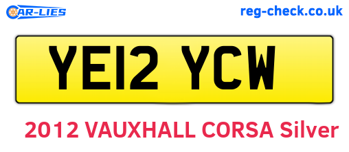 YE12YCW are the vehicle registration plates.