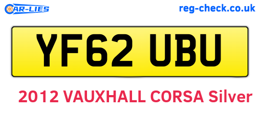YF62UBU are the vehicle registration plates.