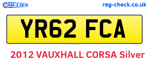 YR62FCA are the vehicle registration plates.