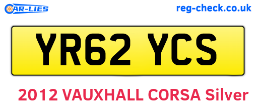 YR62YCS are the vehicle registration plates.