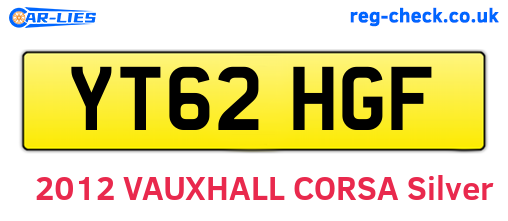 YT62HGF are the vehicle registration plates.