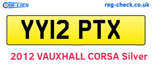 YY12PTX are the vehicle registration plates.