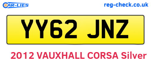 YY62JNZ are the vehicle registration plates.