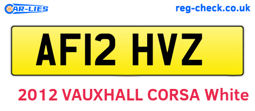 AF12HVZ are the vehicle registration plates.