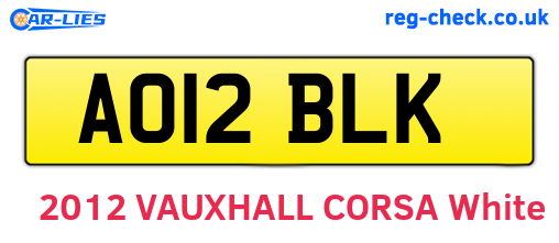 AO12BLK are the vehicle registration plates.