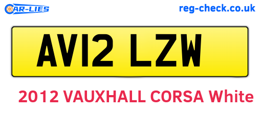 AV12LZW are the vehicle registration plates.