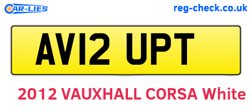 AV12UPT are the vehicle registration plates.