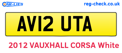 AV12UTA are the vehicle registration plates.