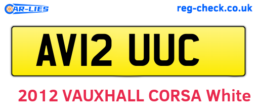 AV12UUC are the vehicle registration plates.