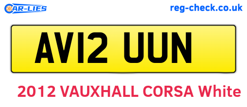 AV12UUN are the vehicle registration plates.