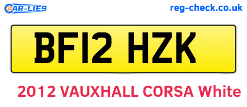 BF12HZK are the vehicle registration plates.