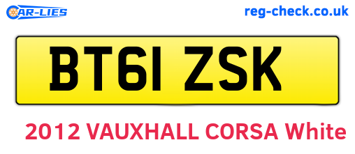 BT61ZSK are the vehicle registration plates.