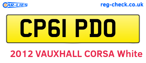 CP61PDO are the vehicle registration plates.