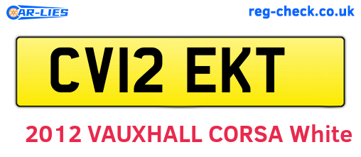 CV12EKT are the vehicle registration plates.