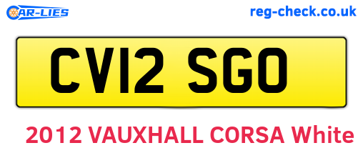 CV12SGO are the vehicle registration plates.