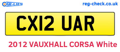 CX12UAR are the vehicle registration plates.