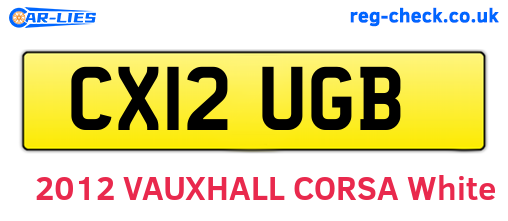 CX12UGB are the vehicle registration plates.