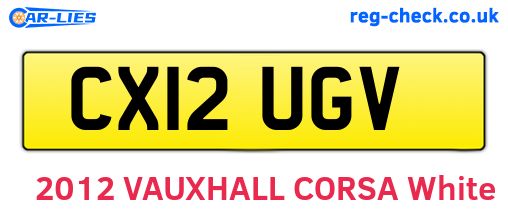 CX12UGV are the vehicle registration plates.