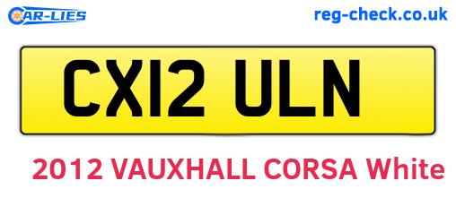 CX12ULN are the vehicle registration plates.