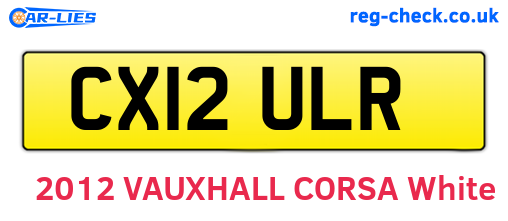 CX12ULR are the vehicle registration plates.