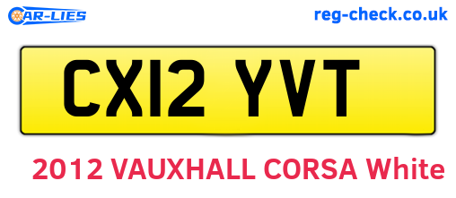 CX12YVT are the vehicle registration plates.