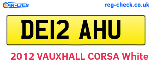 DE12AHU are the vehicle registration plates.