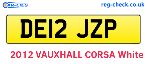 DE12JZP are the vehicle registration plates.