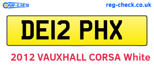 DE12PHX are the vehicle registration plates.