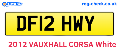 DF12HWY are the vehicle registration plates.