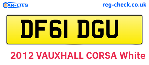DF61DGU are the vehicle registration plates.