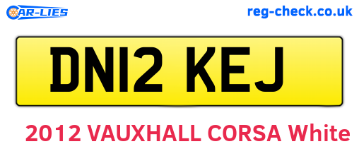 DN12KEJ are the vehicle registration plates.